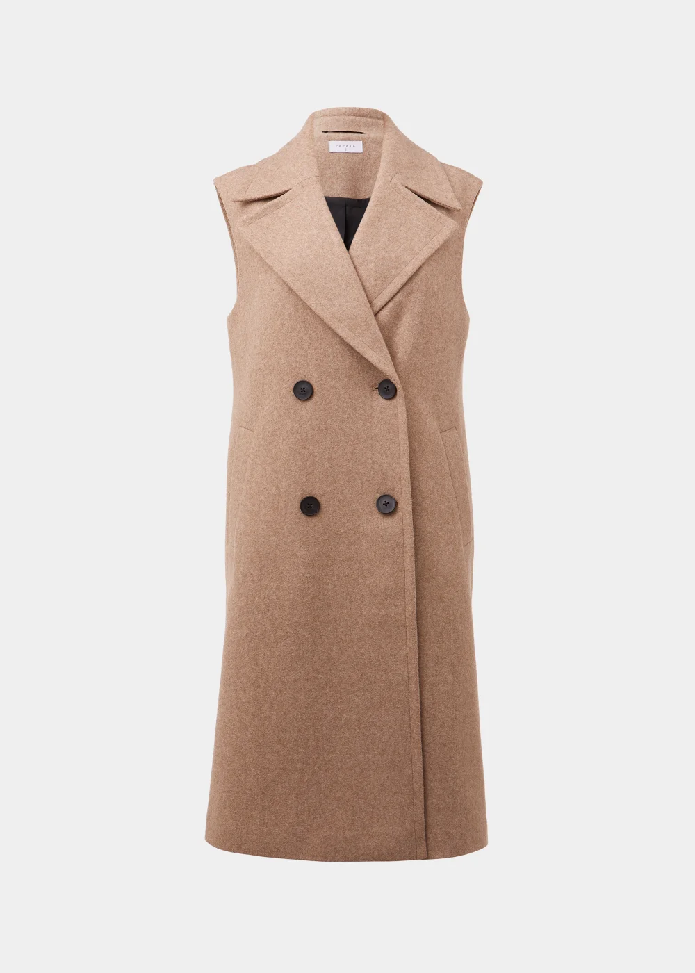 Oatmeal Sleeveless Overcoat - 8 Image 5