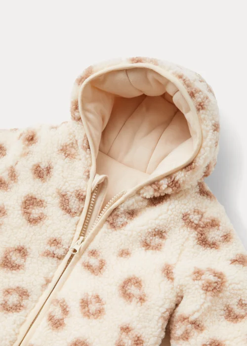 Baby Cream Leopard Print Snowsuit (Newborn-18mths) - 0-3 months Image 2