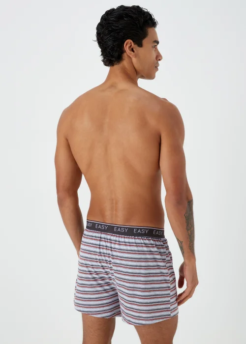 5 Pack Multicoloured Plain & Print Loose Fit Boxers - Small Image 3