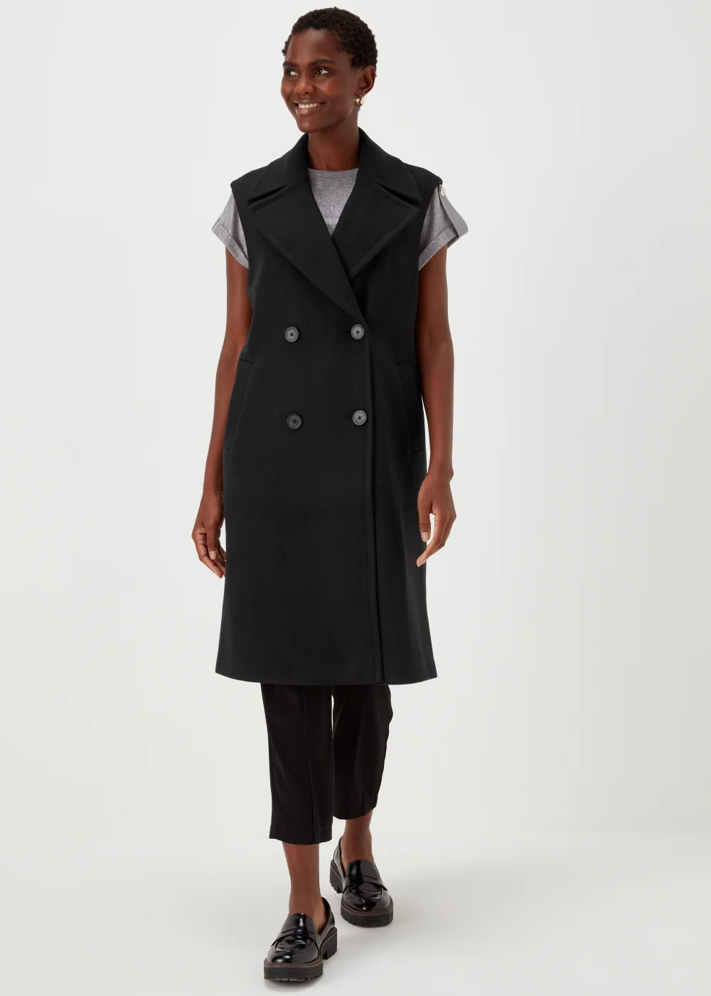 Black Sleeveless Coat - 8 Image 1