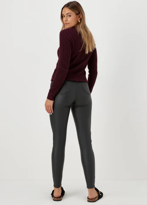 Rosie Black Coated Jeggings - 8 Image 2
