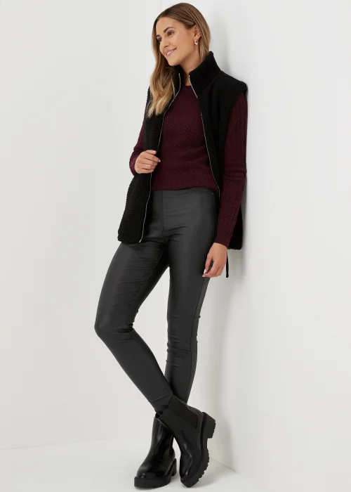 Rosie Black Coated Jeggings - 8 Image 1