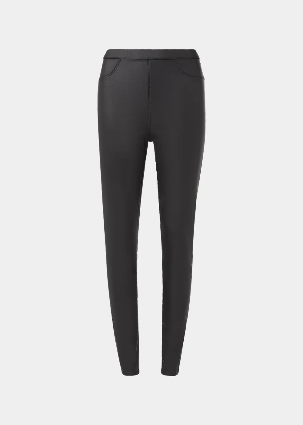 Rosie Black Coated Jeggings - 8 Image 5