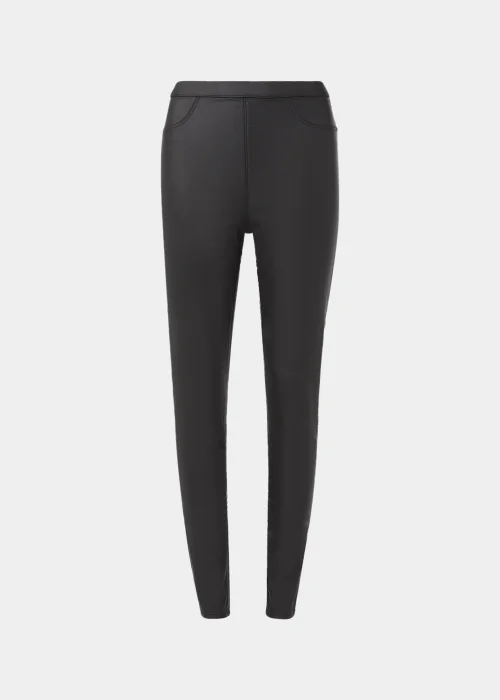 Rosie Black Coated Jeggings - 8 Image 5
