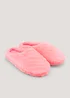 Girls Pink Faux Fur Mule Slippers (Younger 13-Older 5) - Size 13 Infants Image 1