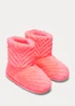 Girls Pink Boot Slippers (Younger 13-Older 5) - Size 3 Image 1