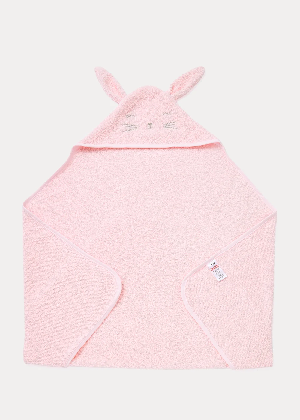 Pink Bunny Hooded Baby Towel - One Size Image 1