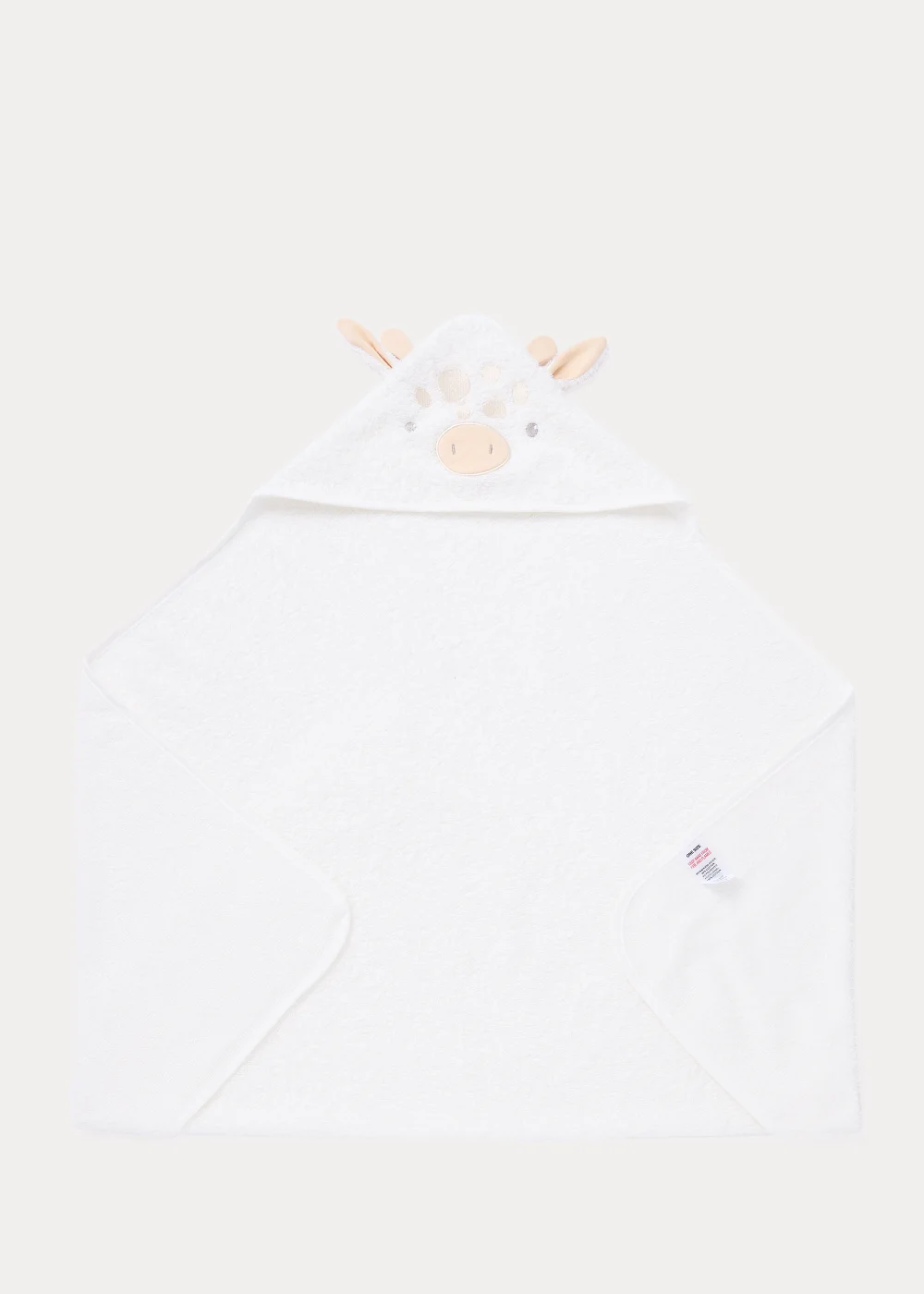 White Giraffe Hooded Baby Towel - One Size Image 1