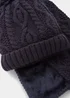 Kids 3 Piece Navy Snuggle Hat Scarf & Gloves Set (3-10yrs) - Age 7-10 Years Image 2