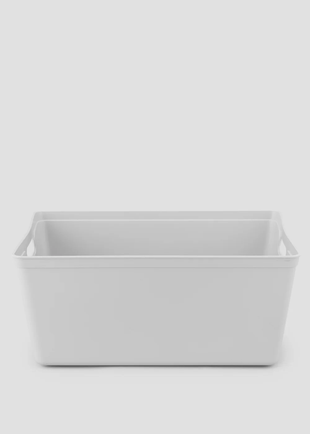 Grey Large Plastic Storage Tray (33.5cm x 26cm x 15cm) Image 1