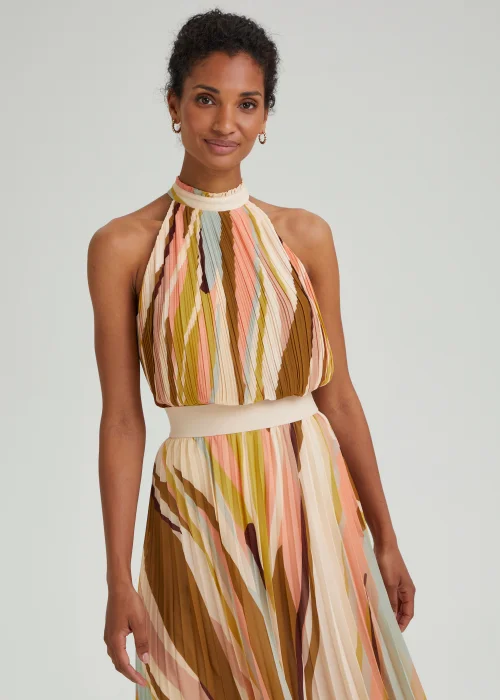 Et Vous Multicoloured Splice Print Pleated Top - 8 Image 1
