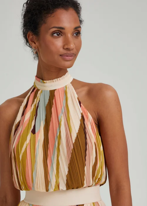 Et Vous Multicoloured Splice Print Pleated Top - 8 Image 3