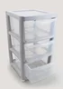 Set of 3 Grey Large Plastic Drawers (38.5cm x 62cm) Image 2