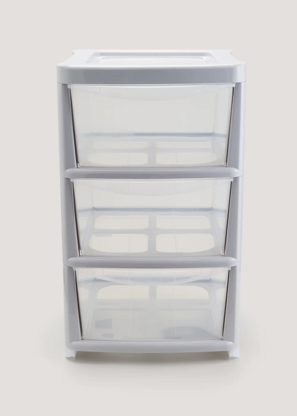 Set of 3 Grey Large Plastic Drawers (38.5cm x 62cm) Image 1