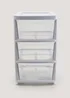Set of 3 Grey Large Plastic Drawers (38.5cm x 62cm) Image 1