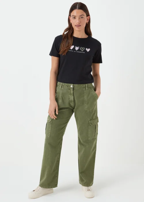 Khaki Cargo Trousers - Size 8 Image 1