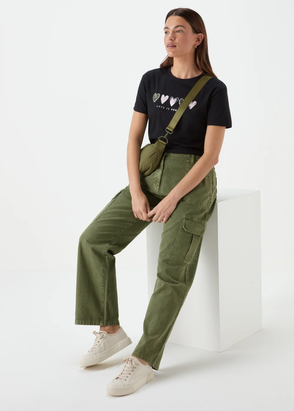 Khaki Cargo Trousers - Size 8 Image 4