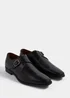 Black Real Leather Monk Shoes - Size 6 Image 1