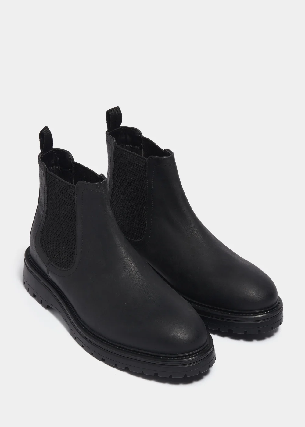 Black Leather Cleated Chelsea Boots - Size 6 Image 1