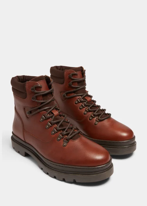 Brown Leather Hiker Boots - Size 6 Image 1