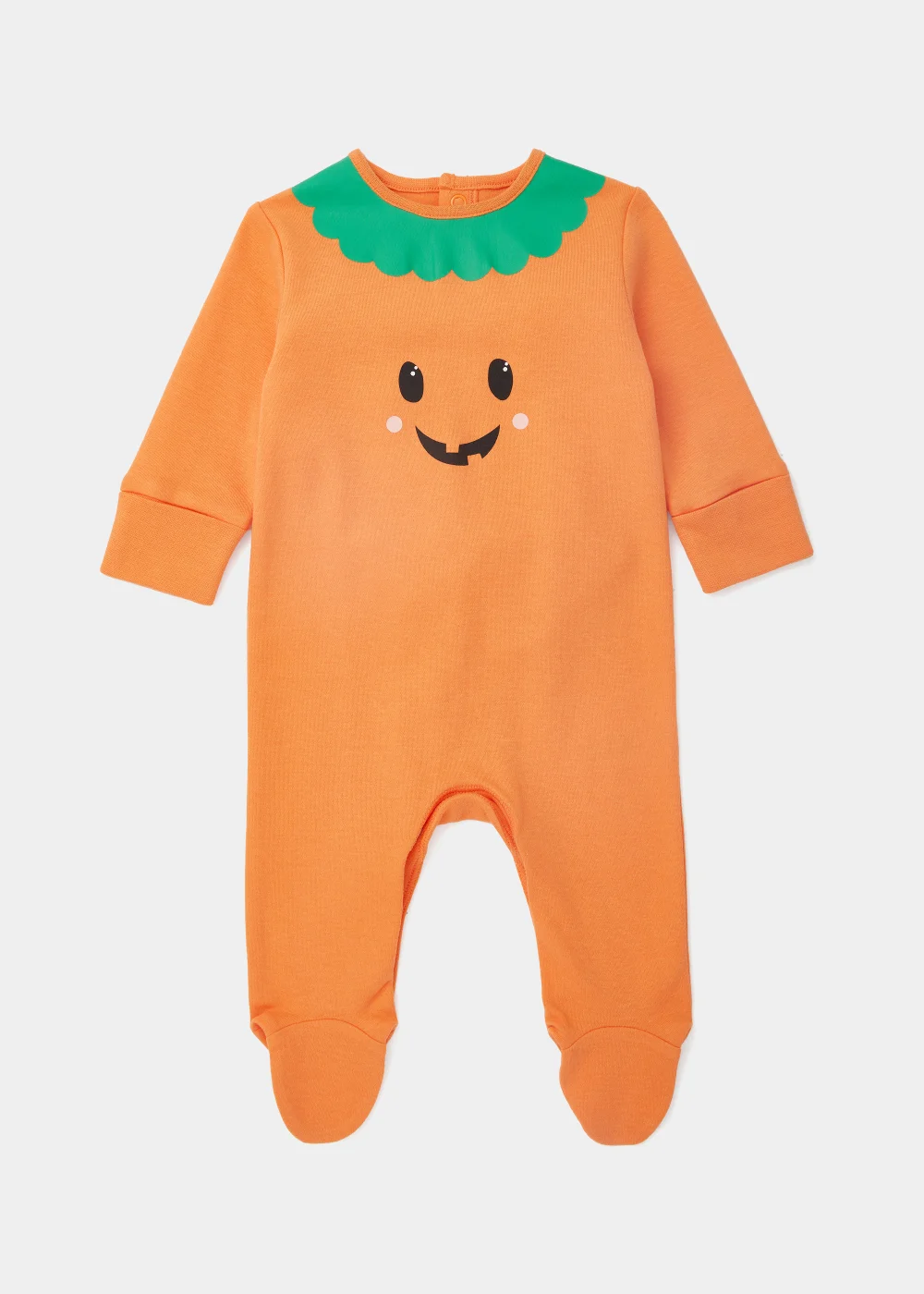 Baby Orange Pumpkin Print Sleepsuit (Newborn-18mths) - Newborn Image 1