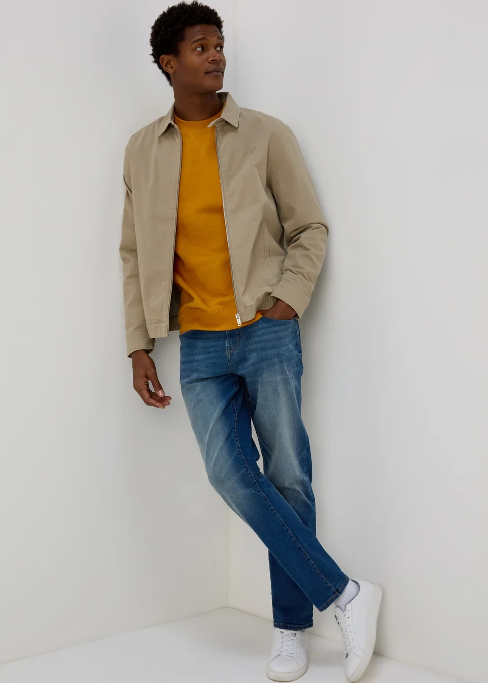 Yellow Essential Crew Neck Sweatshirt - Small Image 4