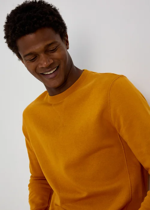 Yellow Essential Crew Neck Sweatshirt - Small Image 3