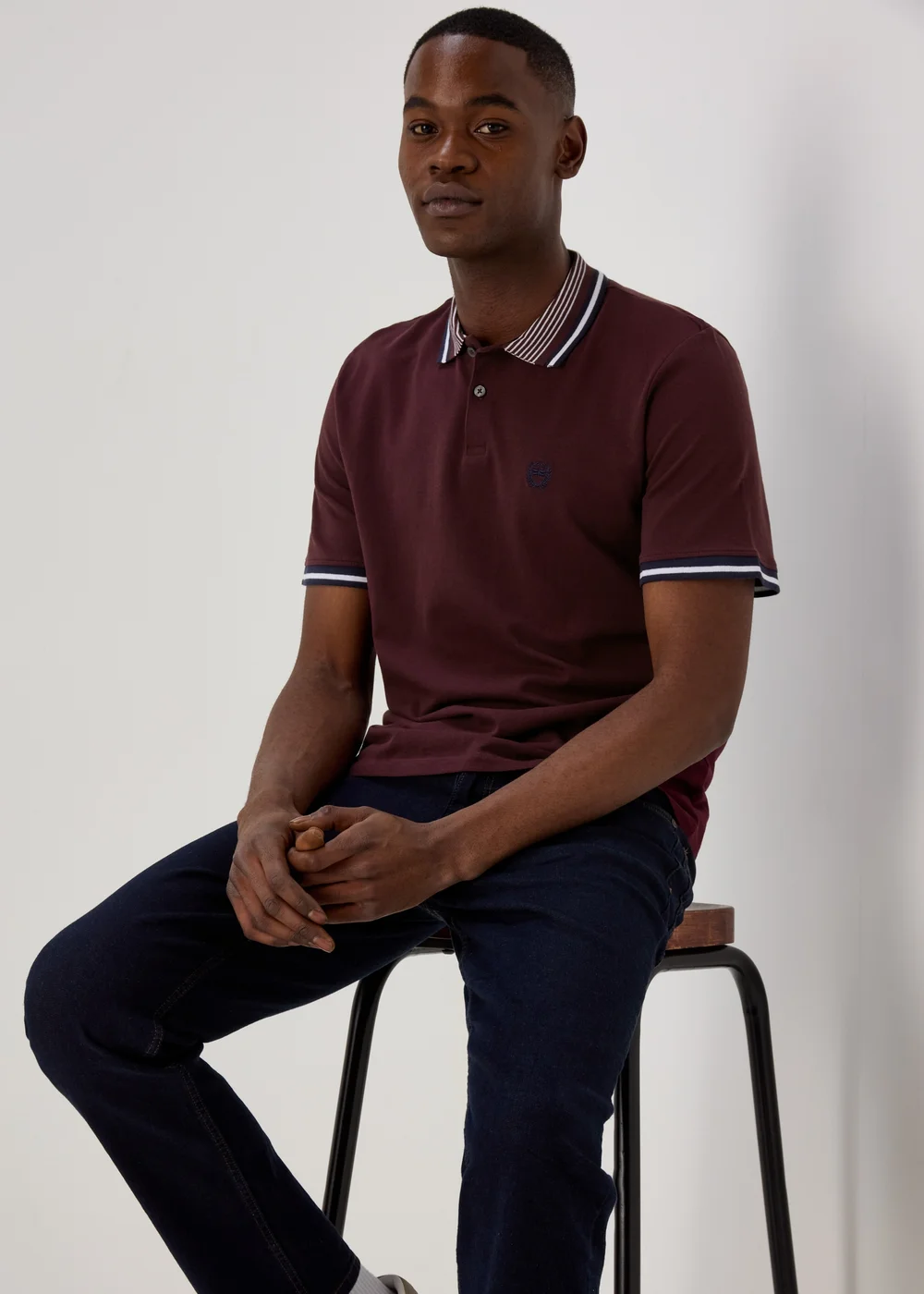 Red Tipped Polo Shirt - S Image 4