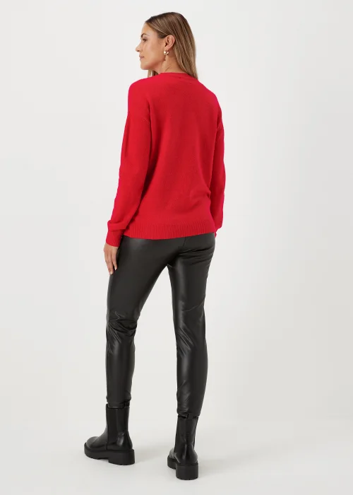 Red Sequin Penguin Christmas Jumper - S Image 2