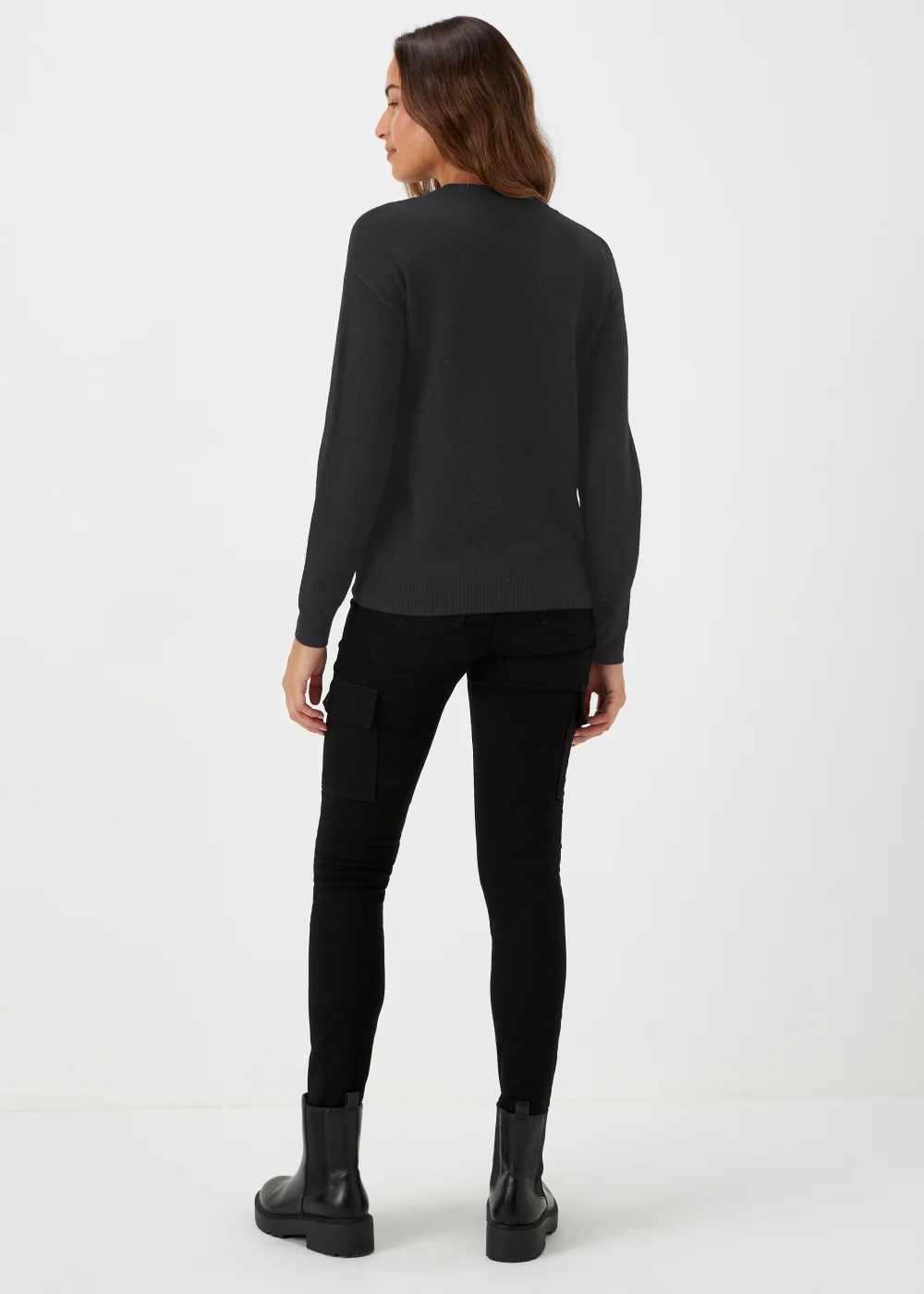 Black Sequin Christmas Candy Cane Jumper - S Image 2