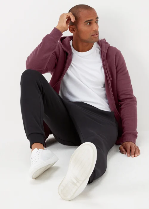 Burgundy Zip Up Hoodie - S Image 4