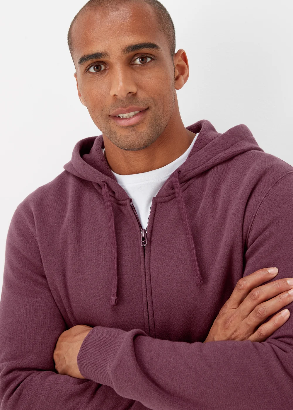 Burgundy Zip Up Hoodie - S Image 3