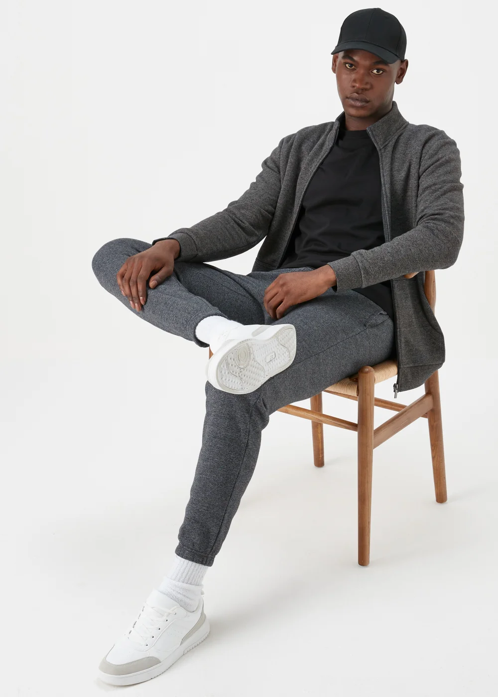 Grey Funnel Zip Up Sweatshirt - S Image 4