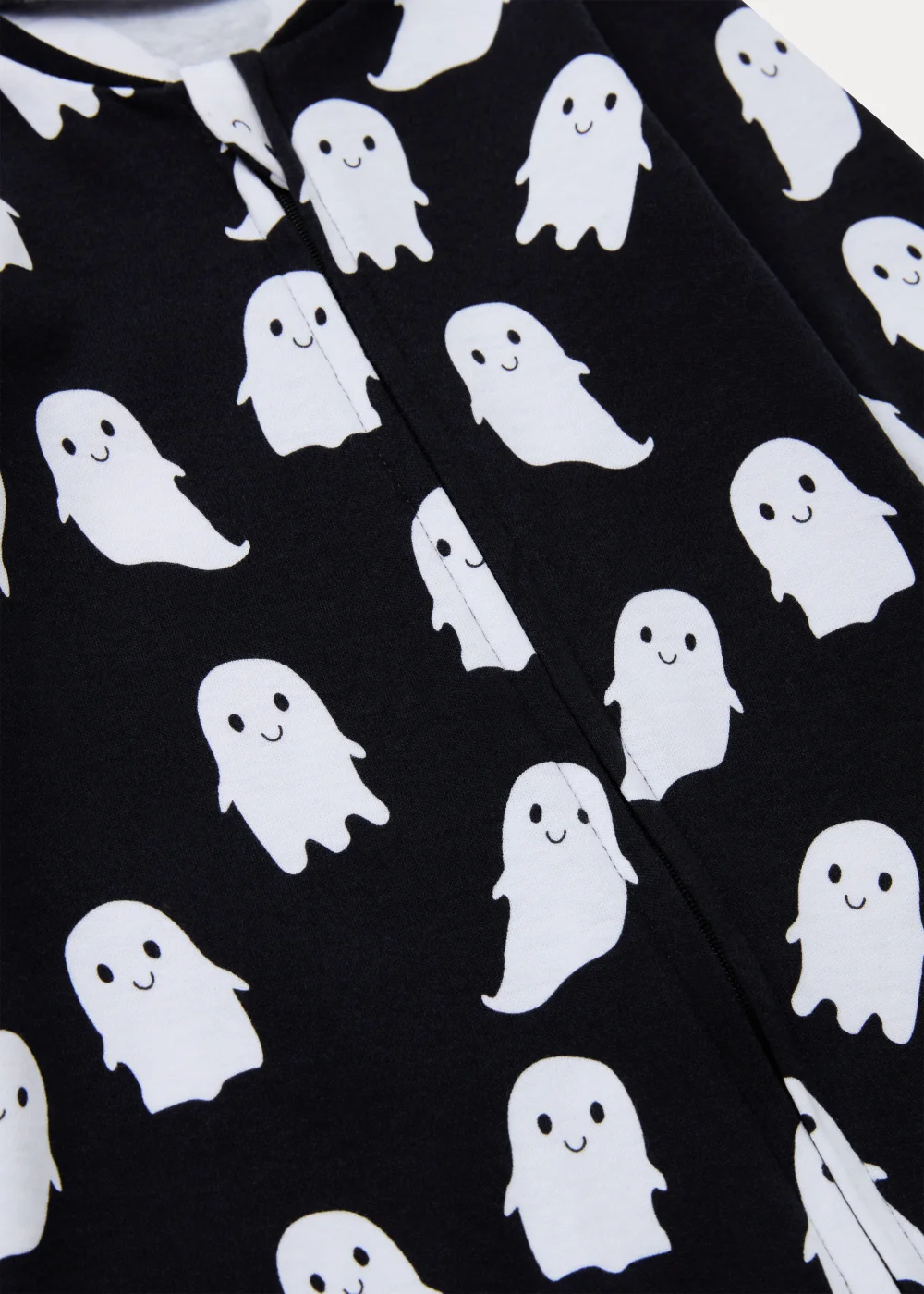 Baby Black Ghost Zip Up Sleepsuit (Newborn-18mths) - Newborn Image 2