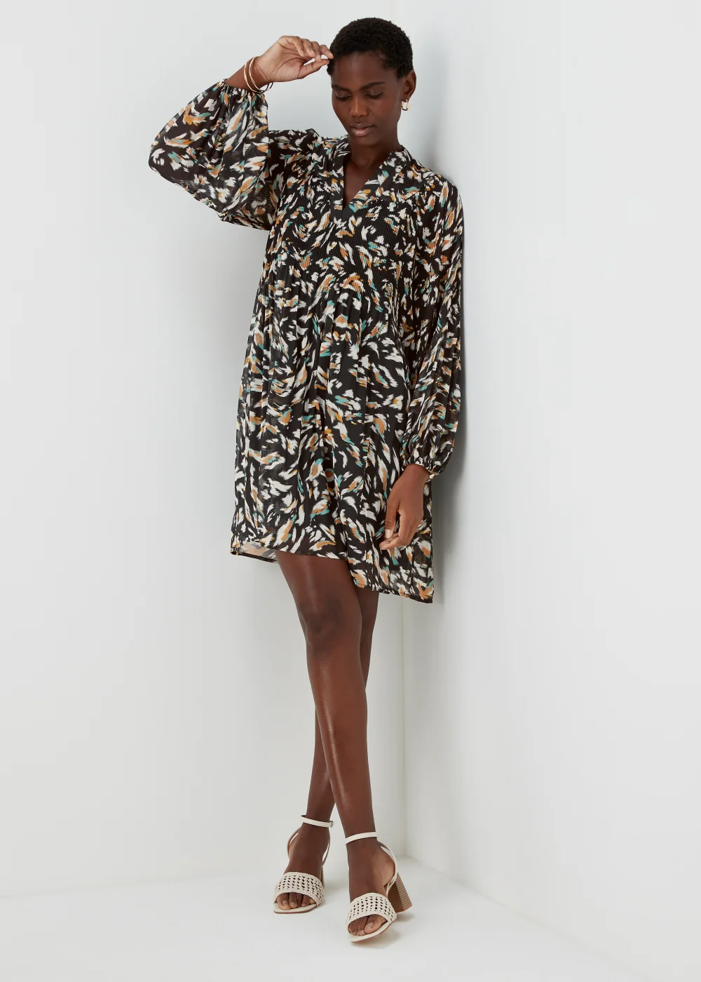 Et Vous Multicoloured Pleated Shirt Dress - 8 Image 4