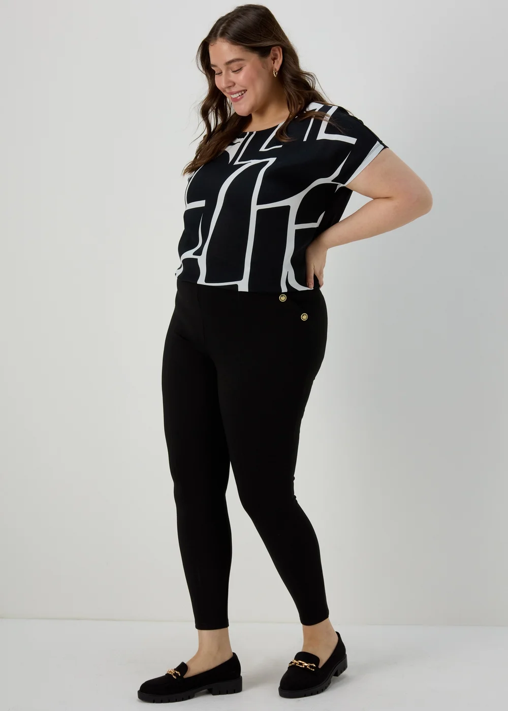 Et Vous Black Button Leggings - 8 Image 1