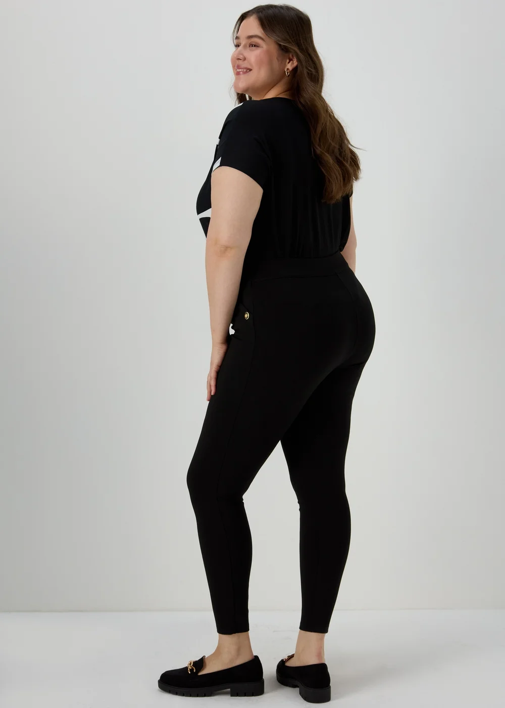 Et Vous Black Button Leggings - 8 Image 3