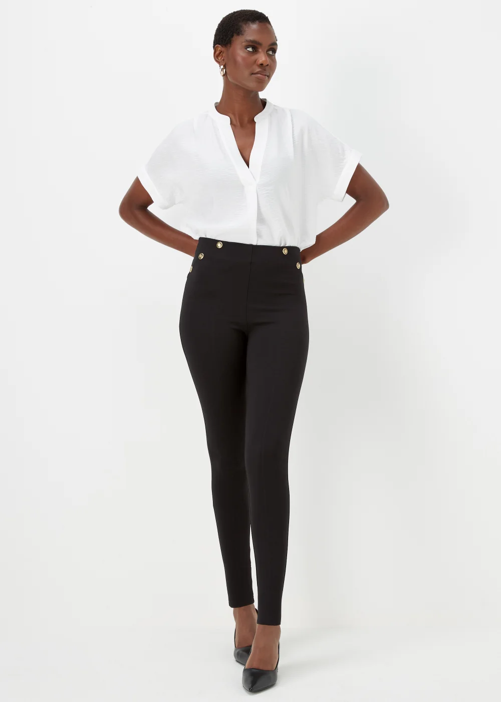 Et Vous Black Button Leggings - 8 Image 2