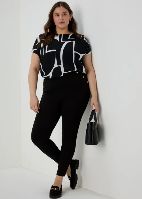Et Vous Black Button Leggings - 8 Image 7