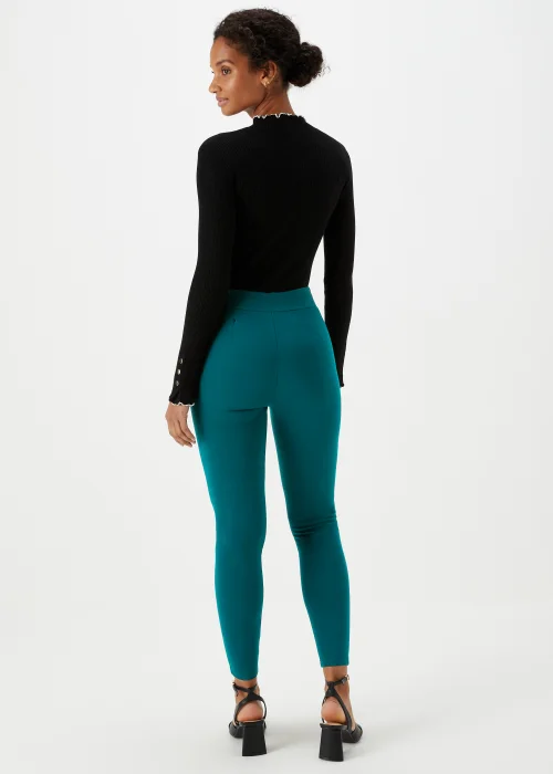 Et Vous Dark Teal Button Trousers - 8 Image 2