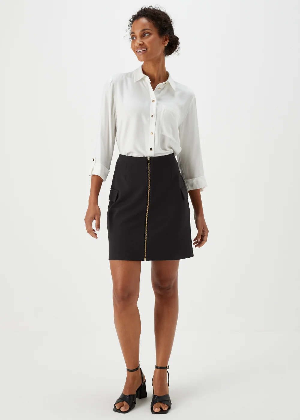 Et Vous Black Utility Ponte Skirt - Size 8 Image 1