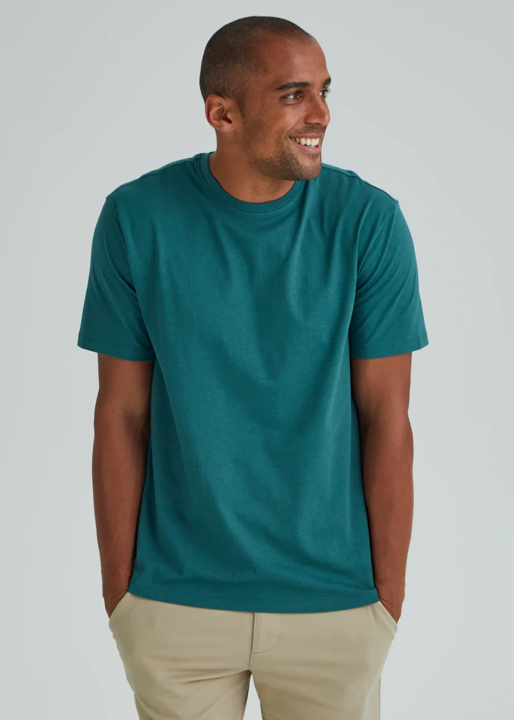 Teal Essential Crew Neck T-Shirt - S Image 1