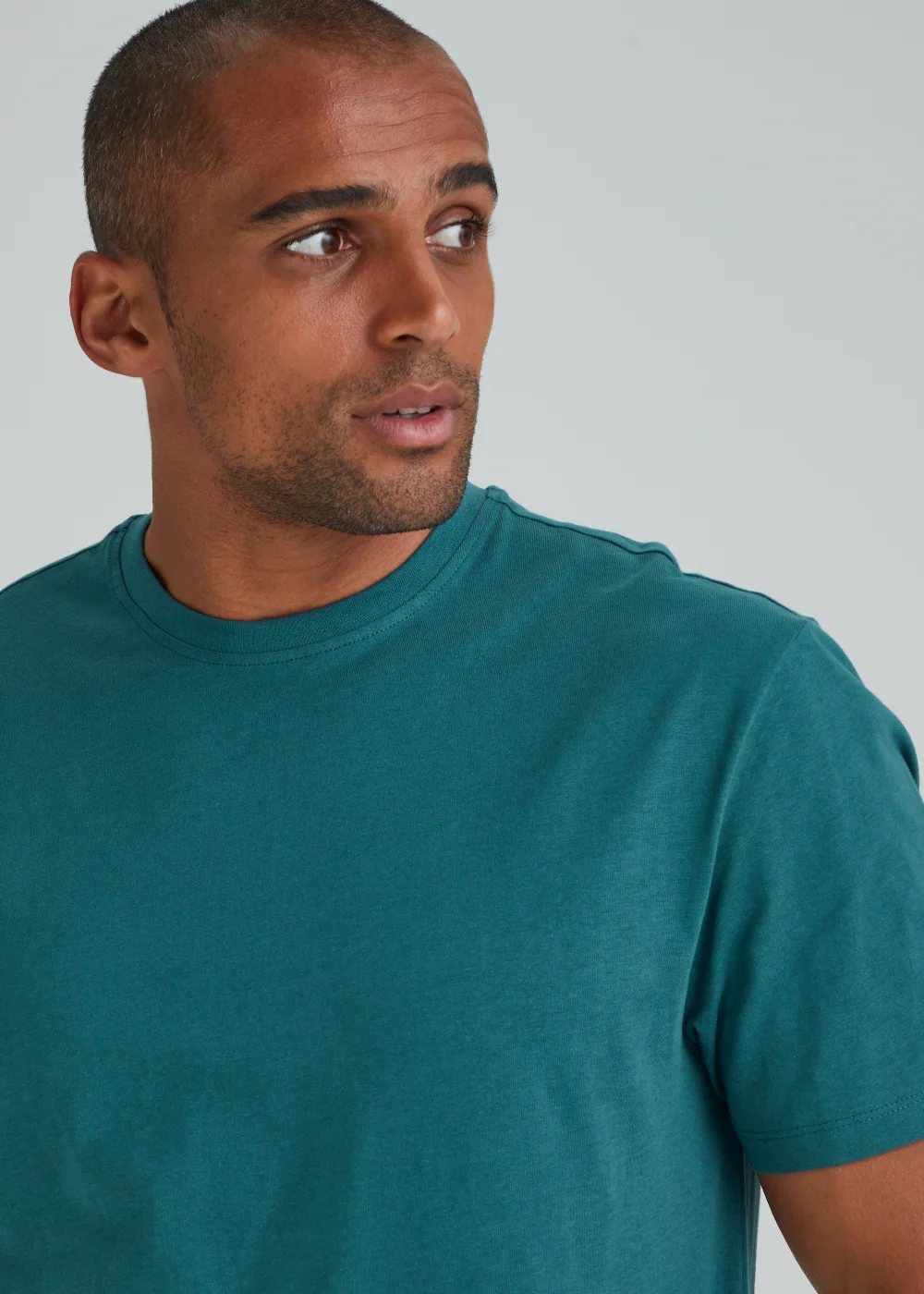 Teal Essential Crew Neck T-Shirt - S Image 3