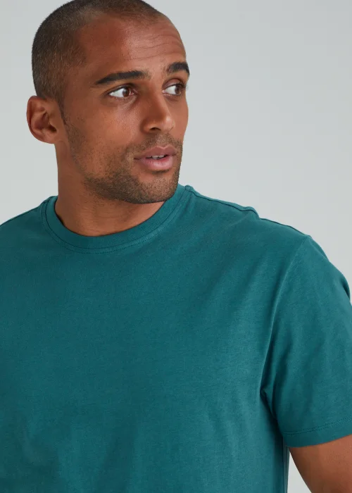 Teal Essential Crew Neck T-Shirt - S Image 3