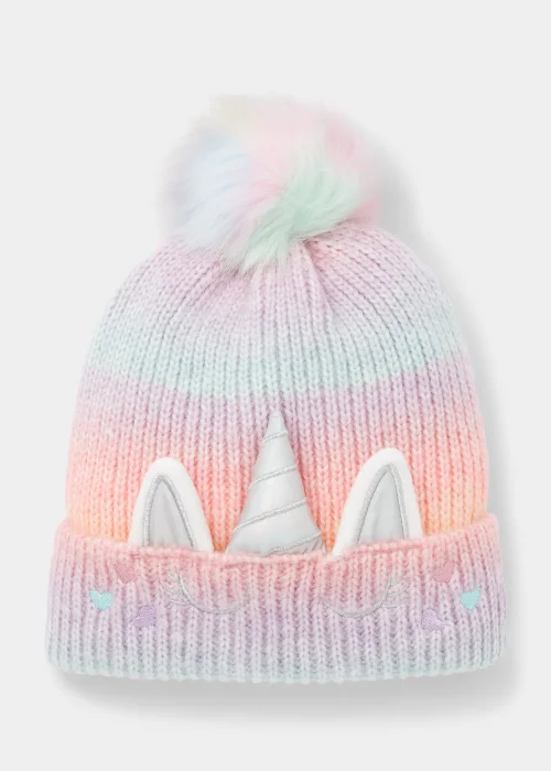 Girls Multicoloured Unicorn Beanie (3-13yrs) - Age 7-10 Years Image 1