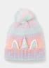 Girls Multicoloured Unicorn Beanie (3-13yrs) - Age 7-10 Years Image 1