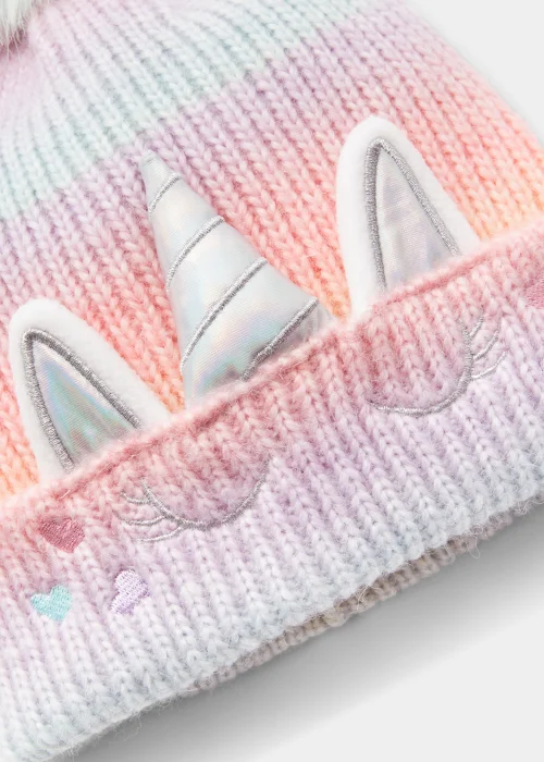 Girls Multicoloured Unicorn Beanie (3-13yrs) - Age 7-10 Years Image 2