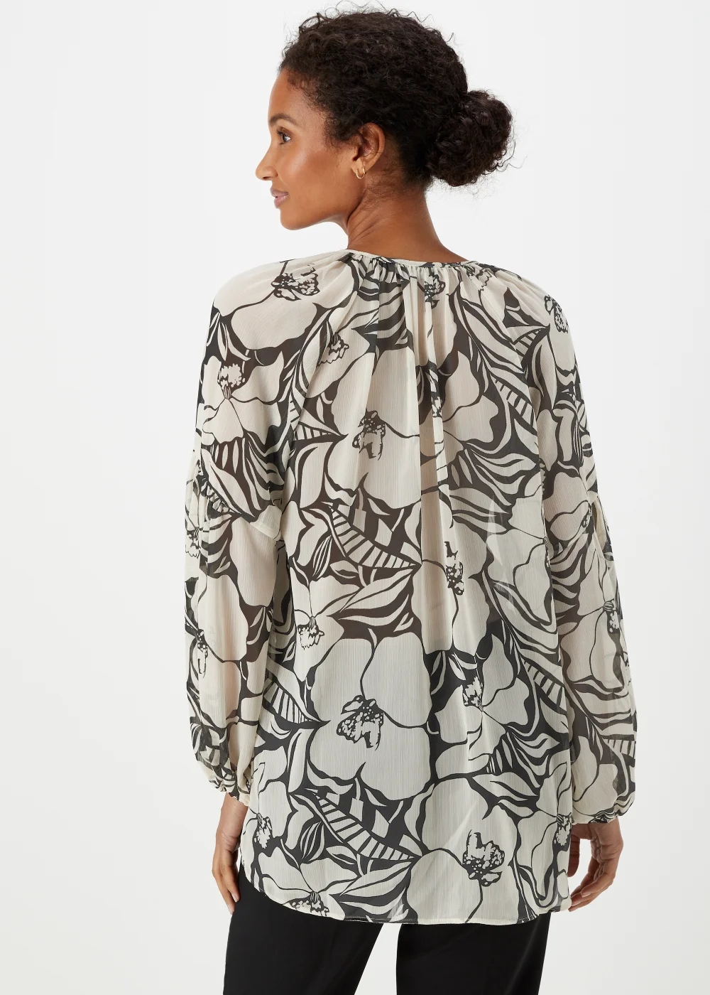 Et Vous Black Monochrome Floral Blouse - 8 Image 2