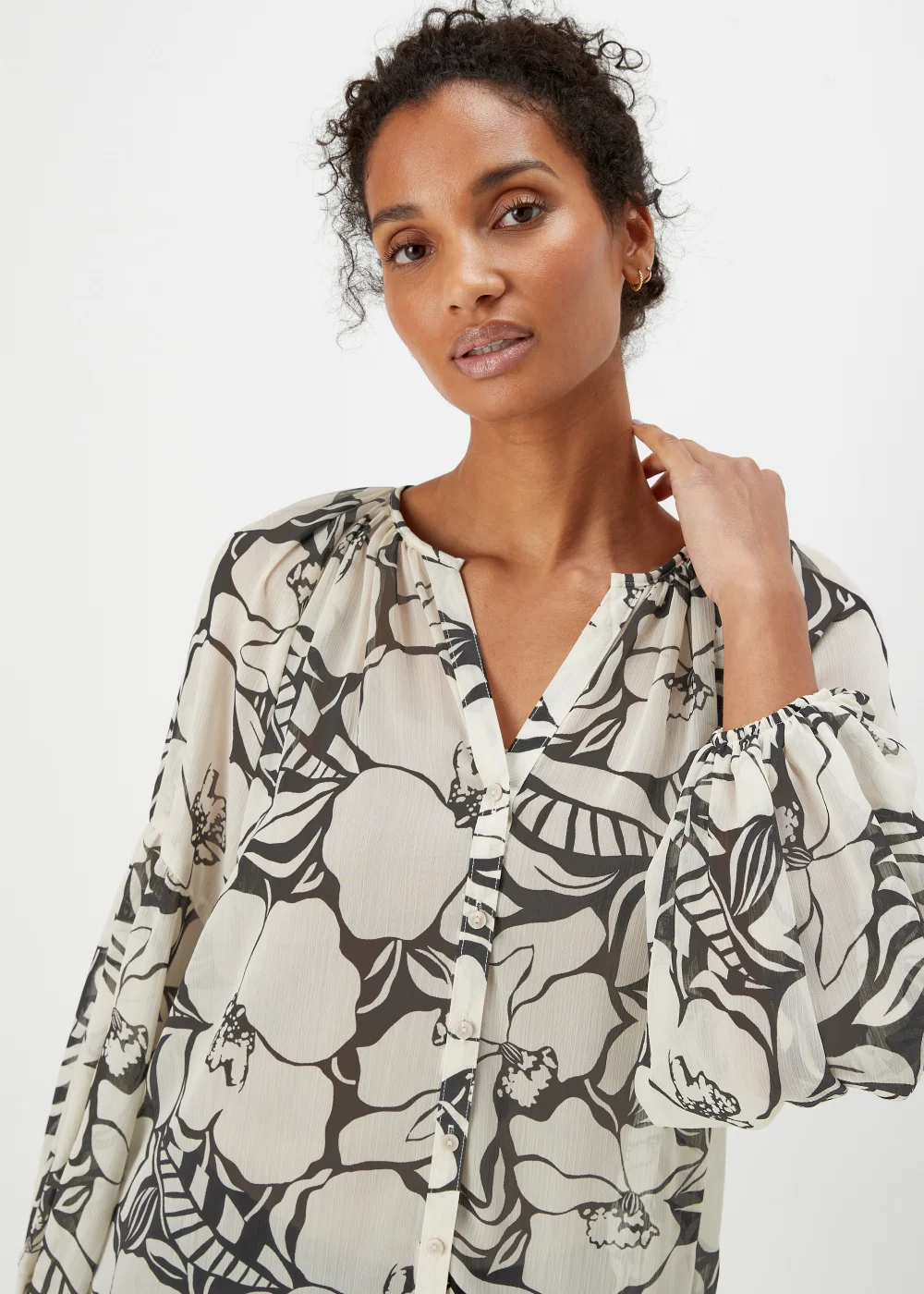 Et Vous Black Monochrome Floral Blouse - 8 Image 3