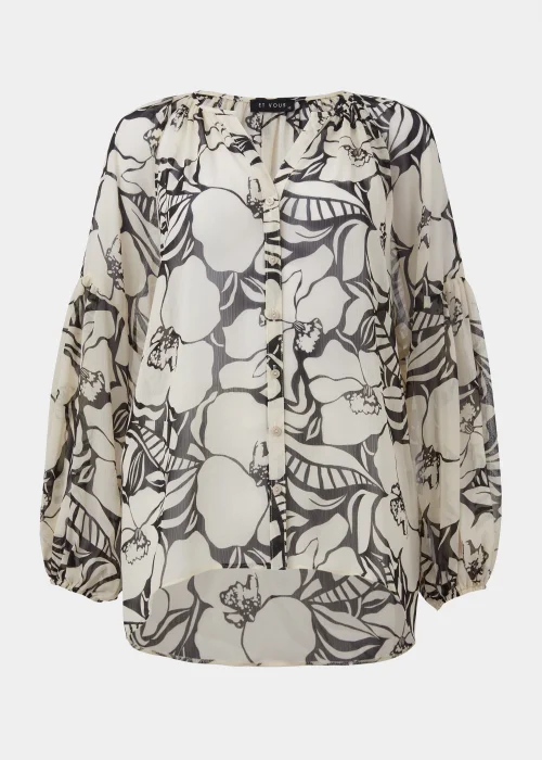 Et Vous Black Monochrome Floral Blouse - 8 Image 5